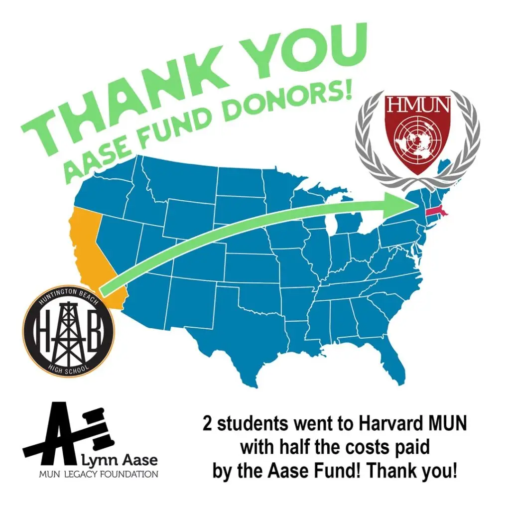 Aase Award to HBHS students to attend Harvard MUN conference 2023